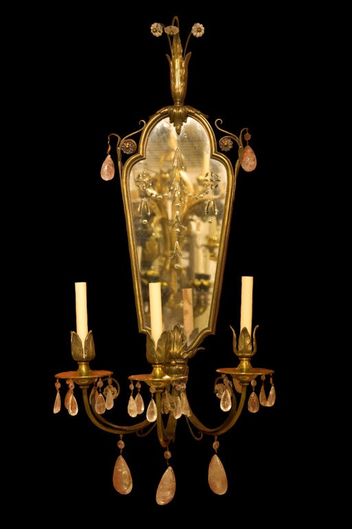 Large Etched Mirror Sconces