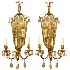 Large Etched Mirror Sconces
