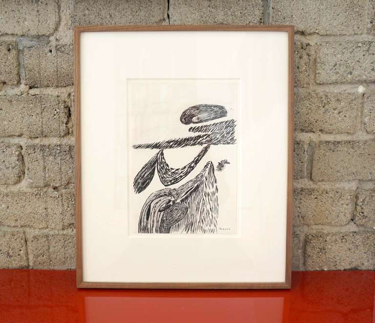 A two color photolithograph, by Louise Bourgeois. From the collection of David Torbet Johnson. 

When Moma introduced the catalogue raisonne' of her prints in an exhibition of her complete prints, they included another impression of the unsigned