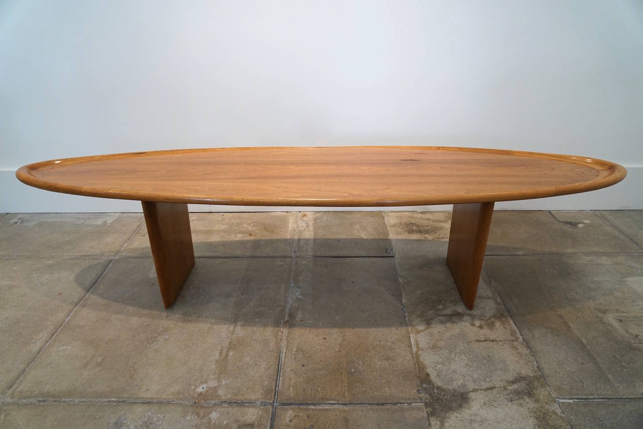 Rare elongated oval coffee table by T.H. Robsjohn-Gibbings for Widdicomb.

