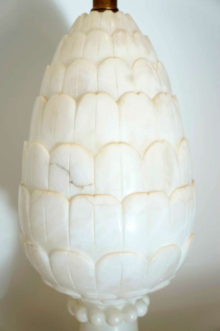 Monumental Italian Alabaster Lamp In Good Condition In Los Angeles, CA