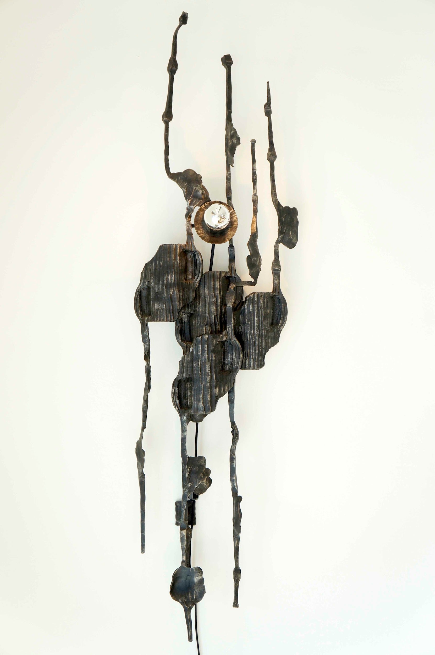 Brutalist Forged Single Bulb Sconce