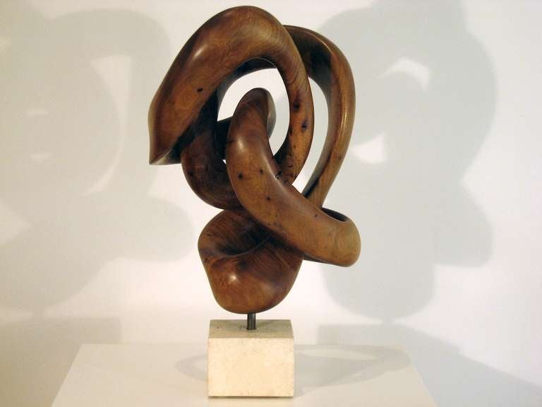 Carved from single block avocado. Overall height is noted but the base is 4