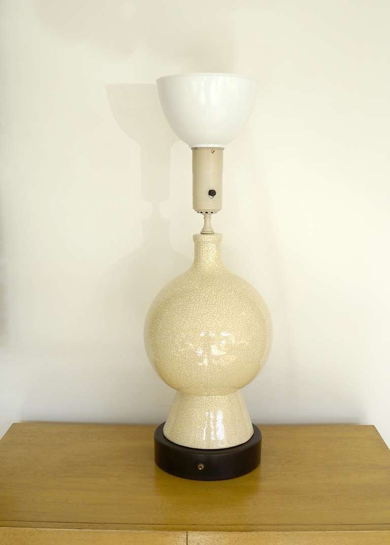Large Crackle Glazed Orb Table Lamp