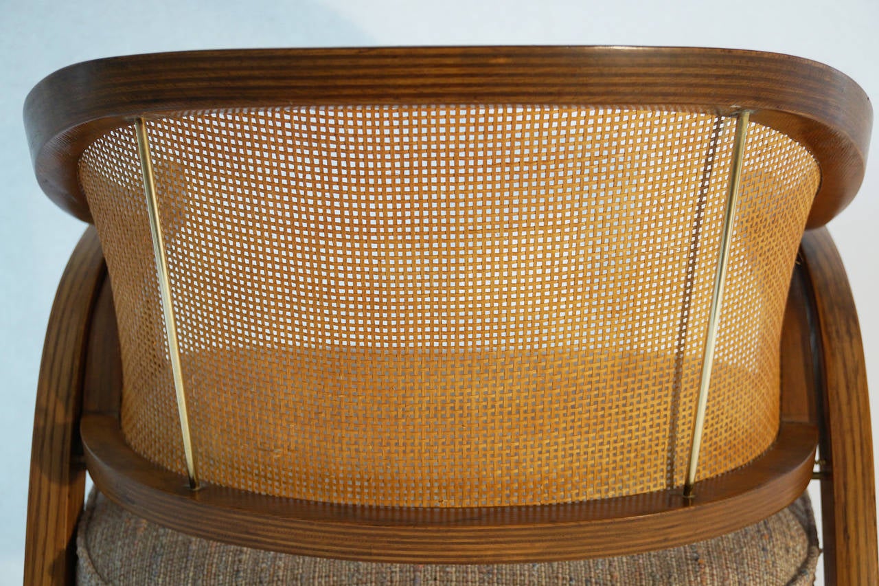 Caning Pair of Edward Wormley Chairs # 5480 For Dunbar