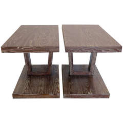Pair of Cerused Oak Side Tables