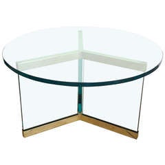 Pace Brass & Glass Accent Table