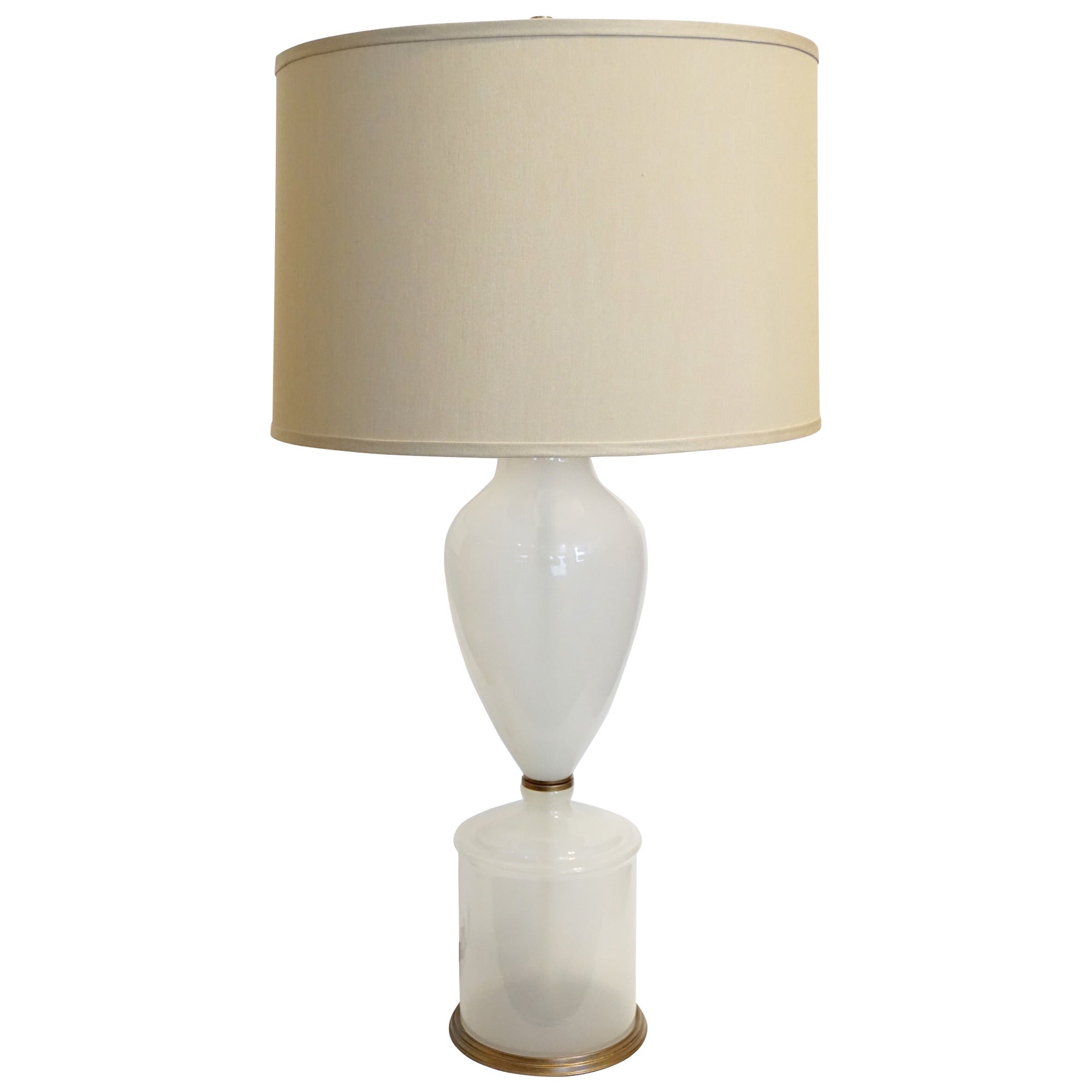 Murano Opaline Table Lamp For Sale
