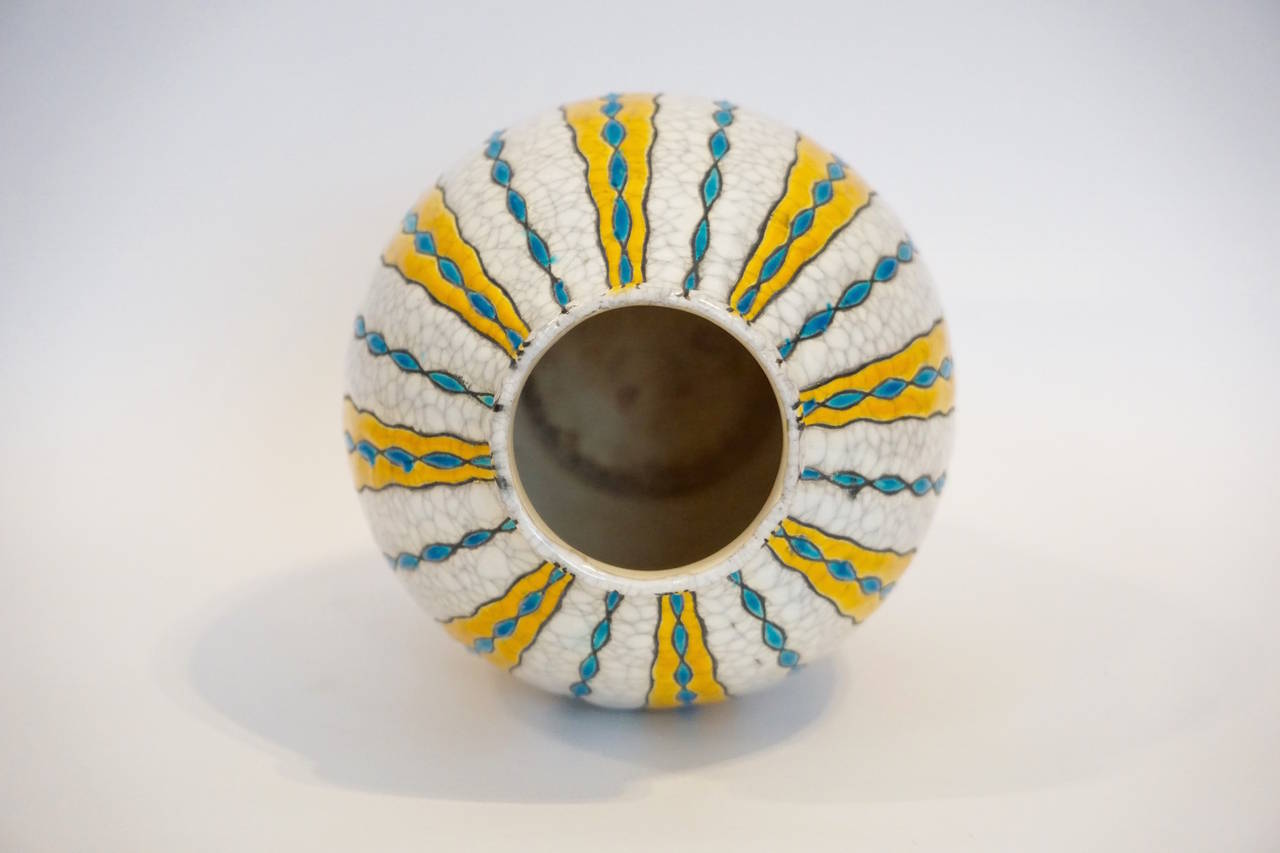 Belgian Charles Catteau Three-Colour Geometric Vase