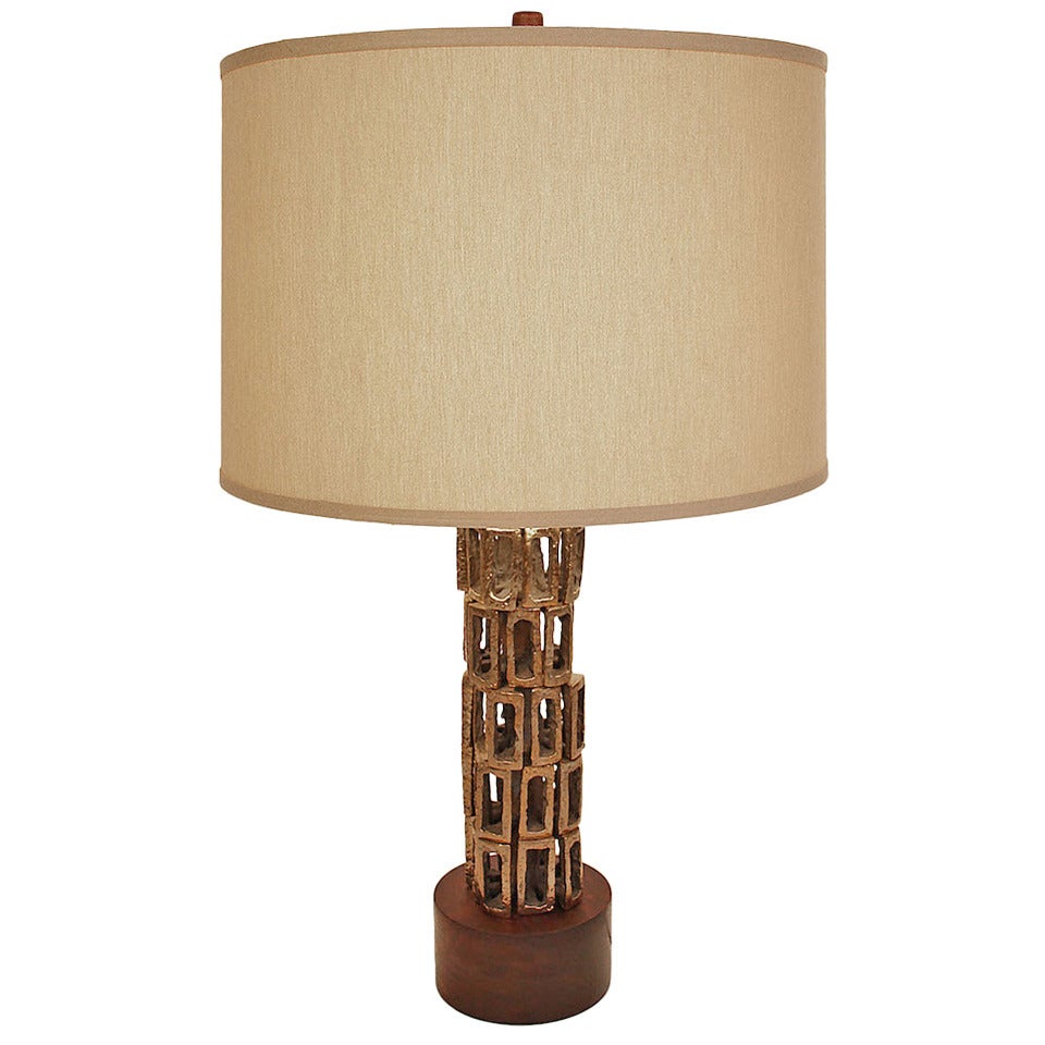 Bronze Sculptural Table Lamp For Sale
