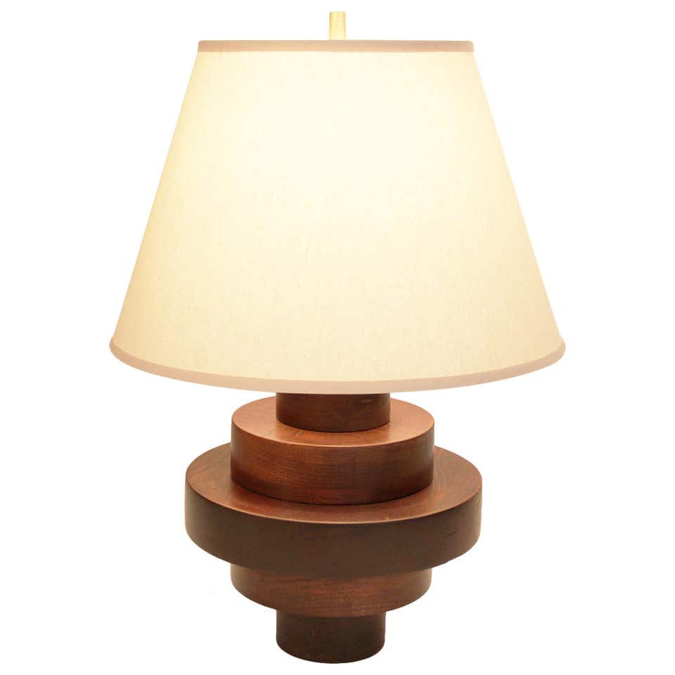 Wood Disc Table Lamp For Sale at 1stDibs