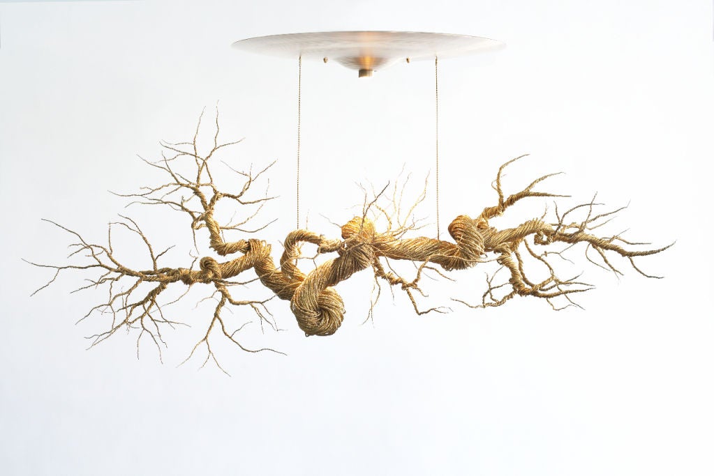 Twisted Brass Wire Chandelier
