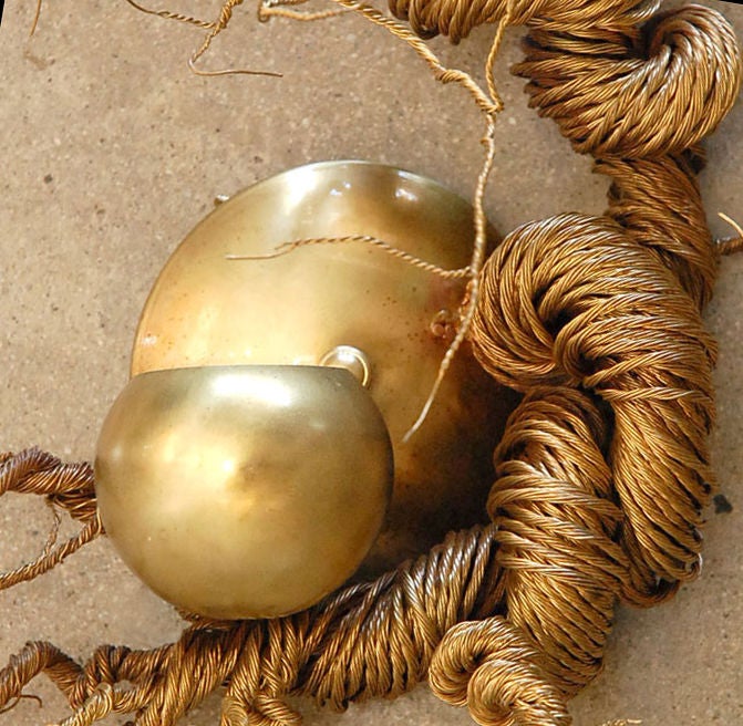Stunning lit hand twisted brass wire sculpture by Mary Brogger. Please contact Dana John for custom sizes and related prices.  Priced individually.