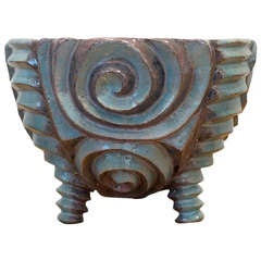 Triple Footed Spiral Bowl