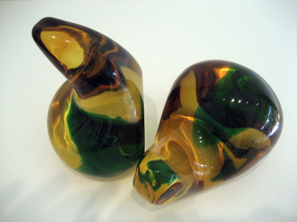Mid-Century Modern Pair of Abstract Figured Book Ends For Sale