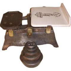Iron & Glazed Ceramic Grocer's Scale, England, Late 19th Century