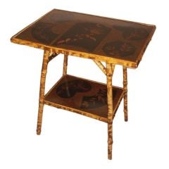 Antique Victorian Bamboo Two Tier Occasional Table, Late 19th Century