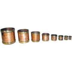Antique Set of 8 Graduated Copper 
Brass "Seer" Measures, c. 1900