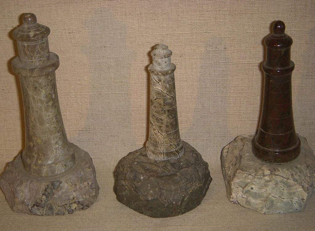 Collection of Cornish Serpentine Hardstone Lighthouses 1