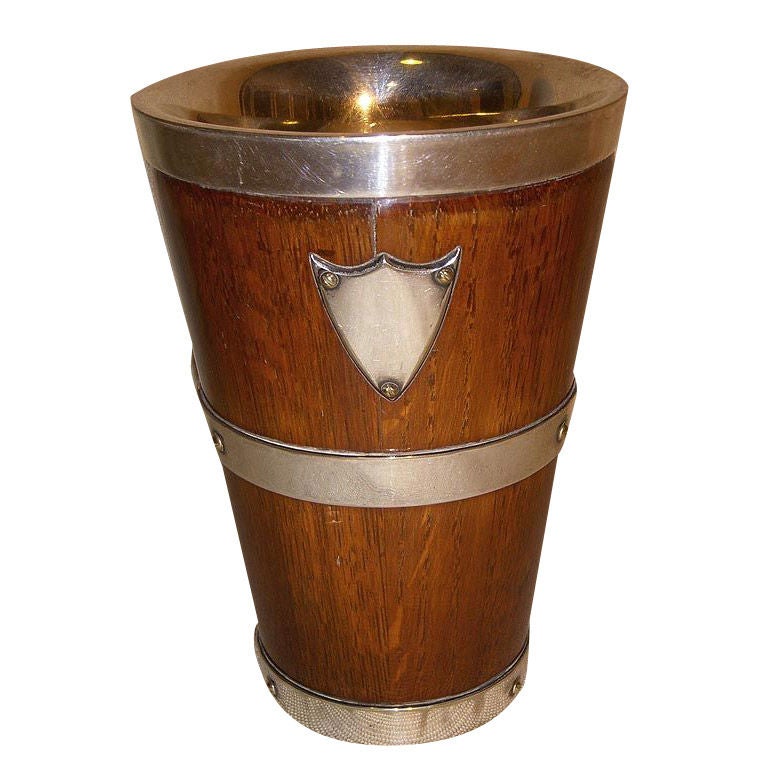 Oak 
Silverplate Drinks Cup, England, Late 19th Century