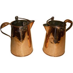 Antique Pair of  Copper Water Jugs, England, Late 19th Century