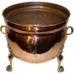 Victorian Copper 
Brass Jardiniere/Log Bin, Late 19th Century