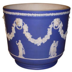 Dark Blue Ground Jasperware Wedgwood Cache Pot