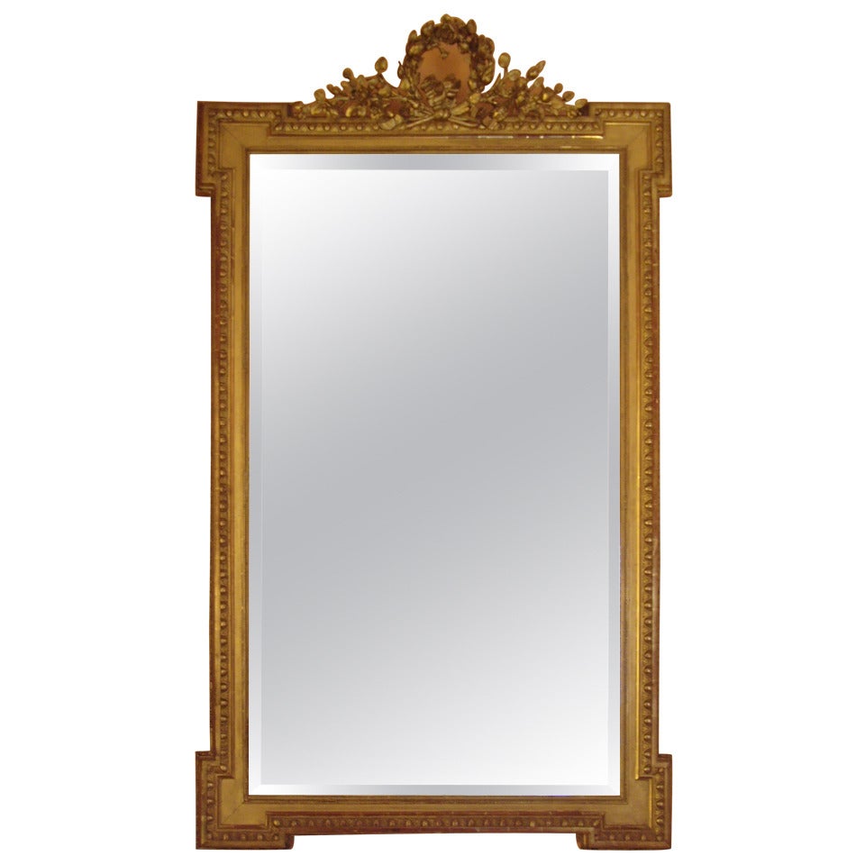 Louis XVI Gold Gilt Mirror For Sale