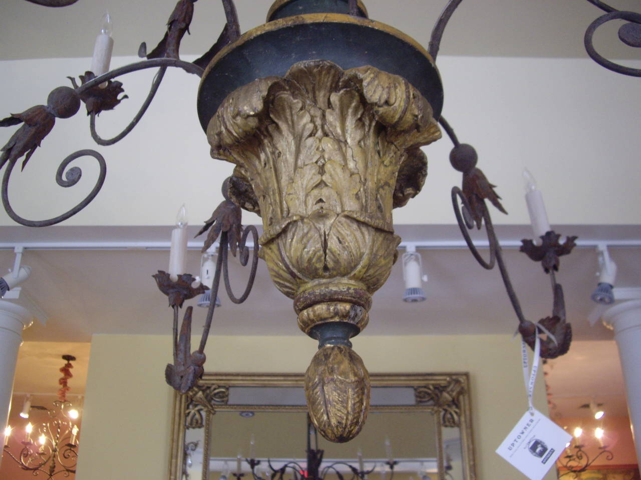 Wood Large late 18th/19th Century Italian Chandelier For Sale