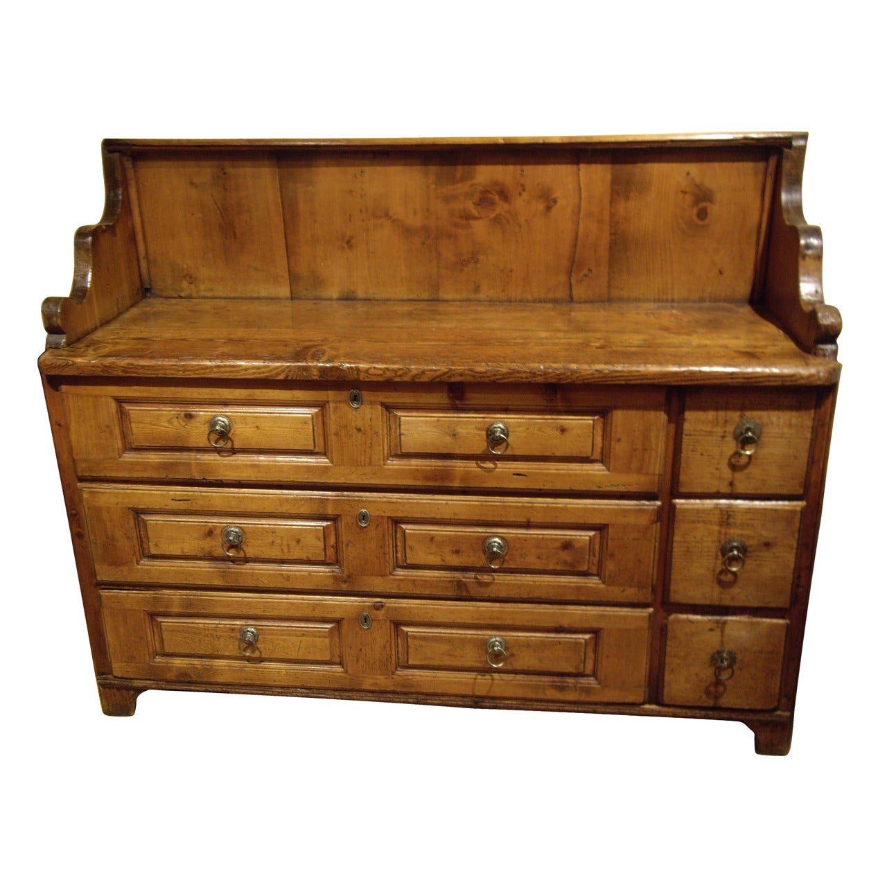 Early 19th Swiss Rustic Kitchen Commode For Sale