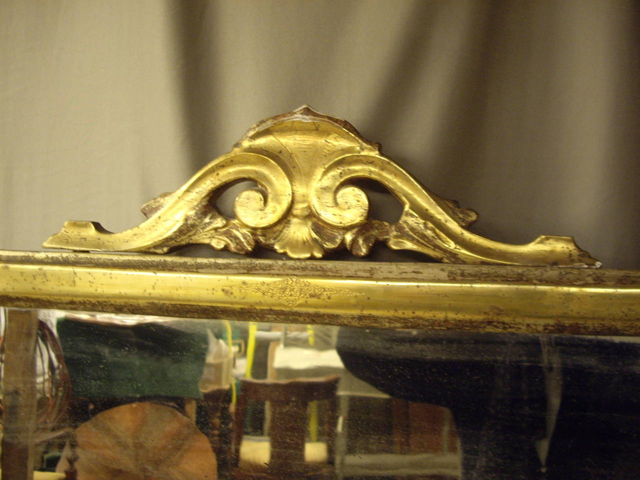 Wood Unusual Late 19th Century Italian Gilt Mirror