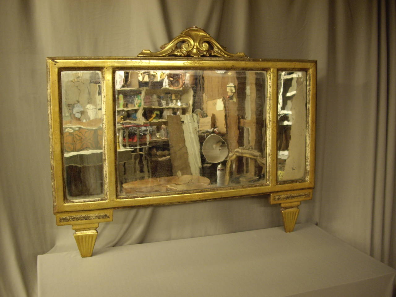 Unusual Late 19th Century Italian Gilt Mirror 3