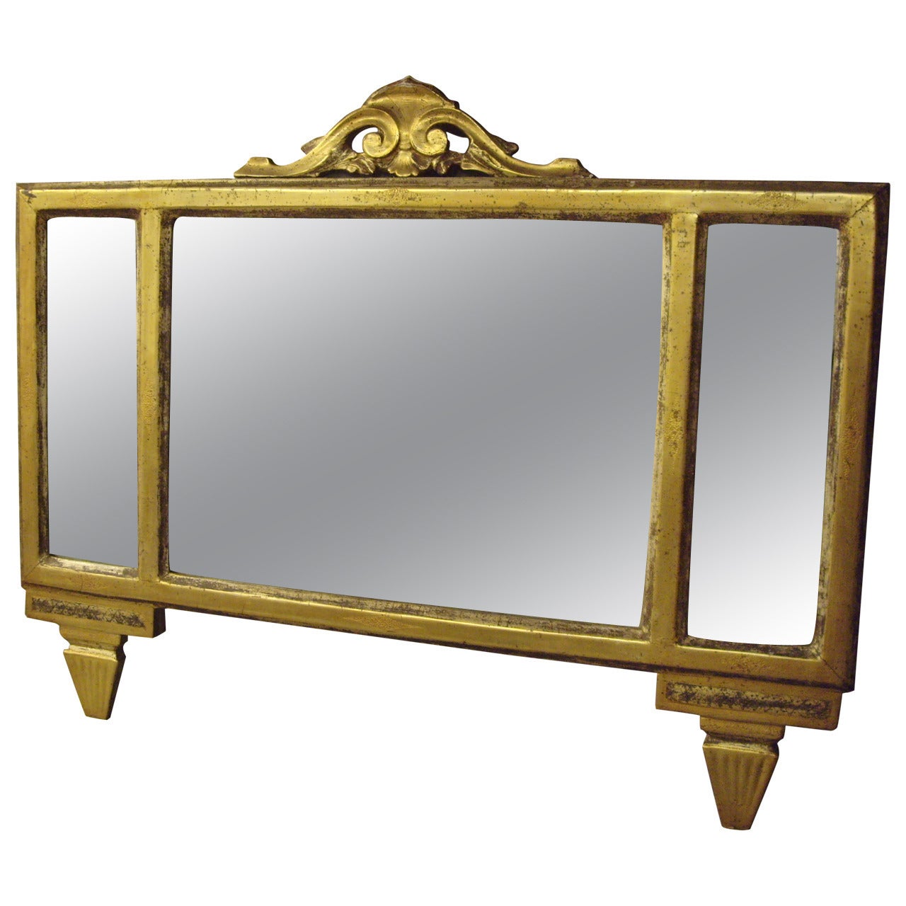 Unusual Late 19th Century Italian Gilt Mirror