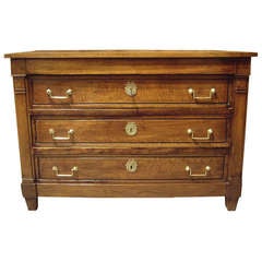 Early 19th C Directoire Walnut Commode