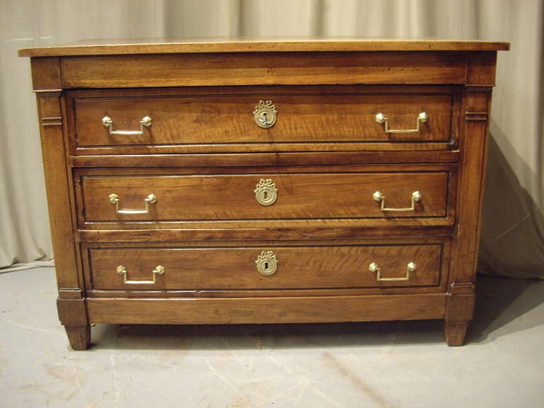 Early 19th C Directoire Walnut Commode
