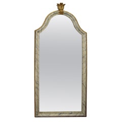 Antique 18/19th c.Italian painted and gilt mirror