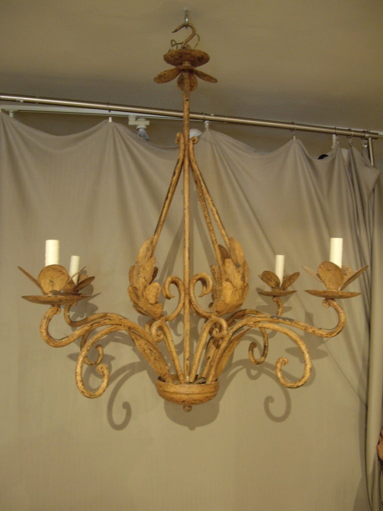 Painted Iron Italian Chandelier