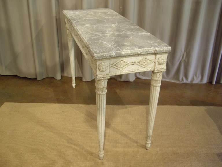 Pair of Painted Louis XVI Style Consoles 1