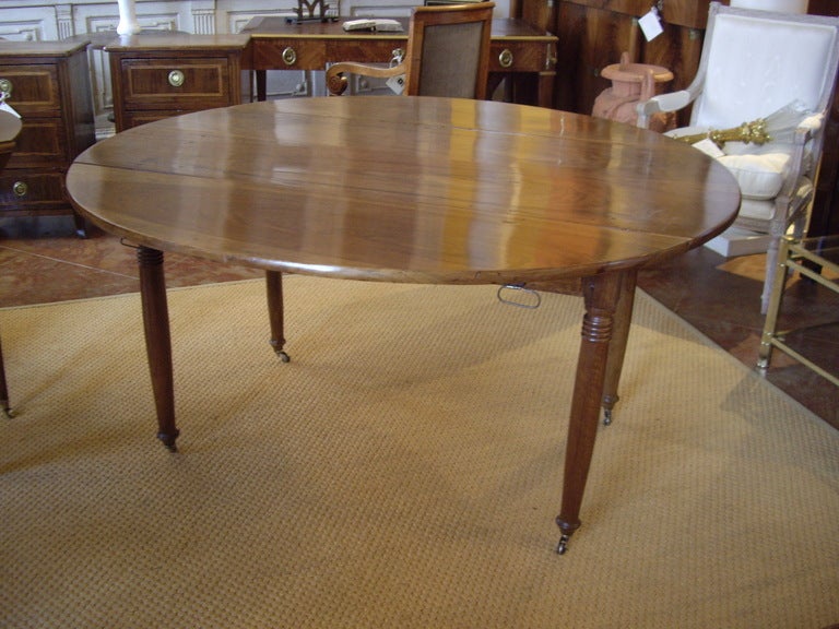 Round French Walnut Dining Table