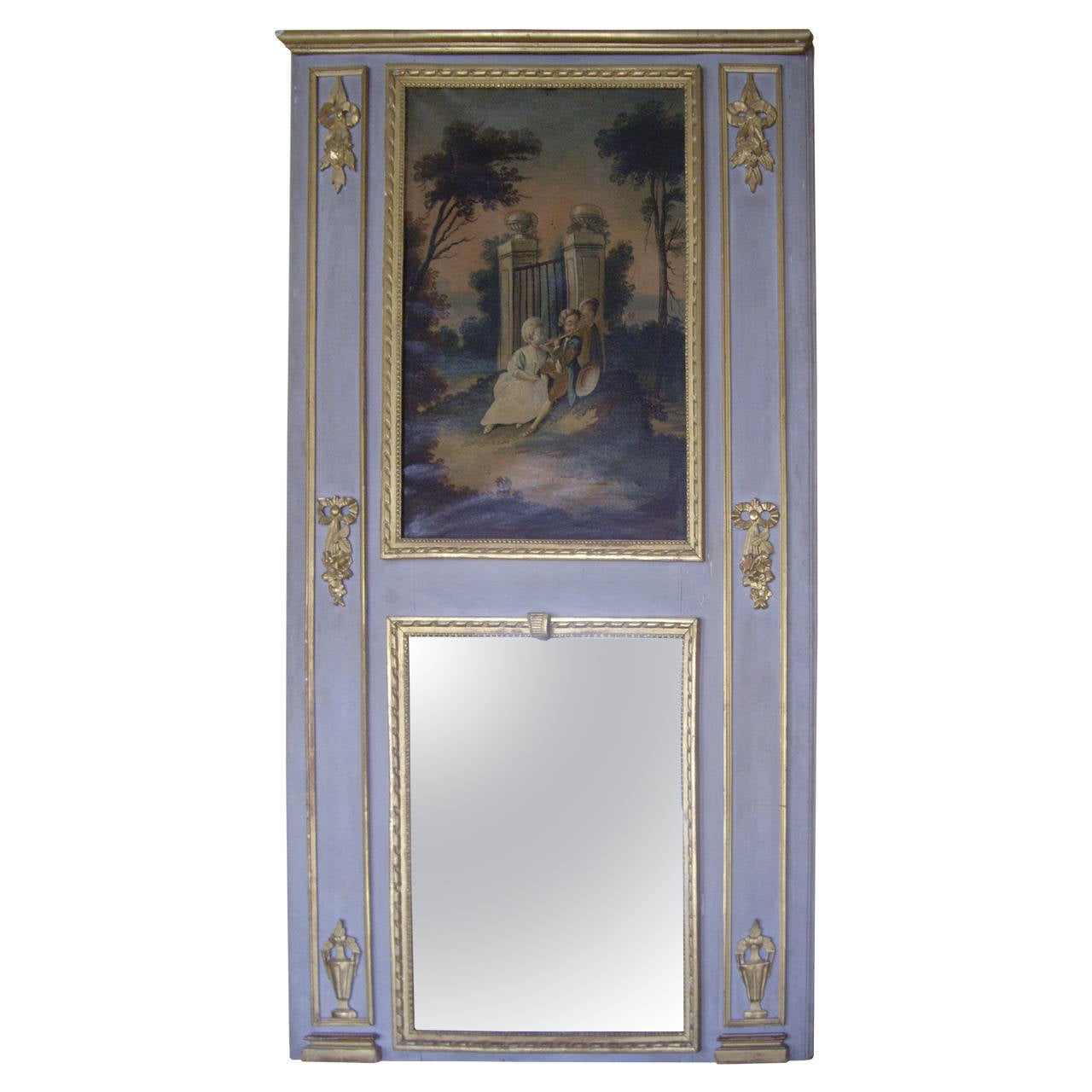 Early 19th Century Painted French Trumeau For Sale