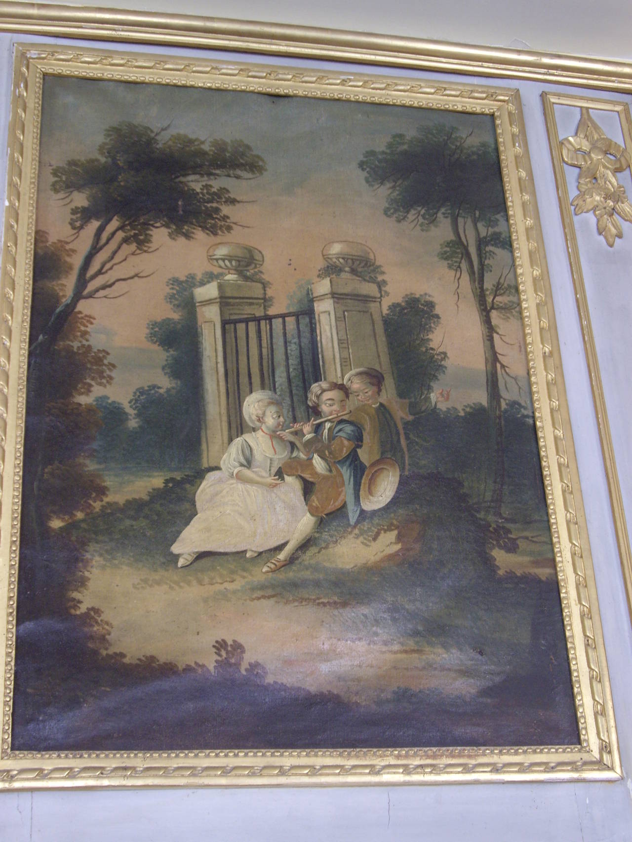 Louis XVI Early 19th Century Painted French Trumeau For Sale