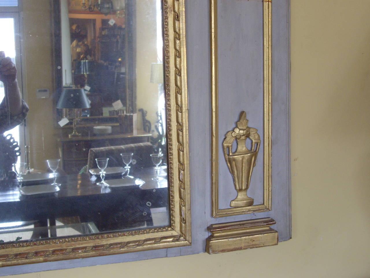 Gold Leaf Early 19th Century Painted French Trumeau For Sale