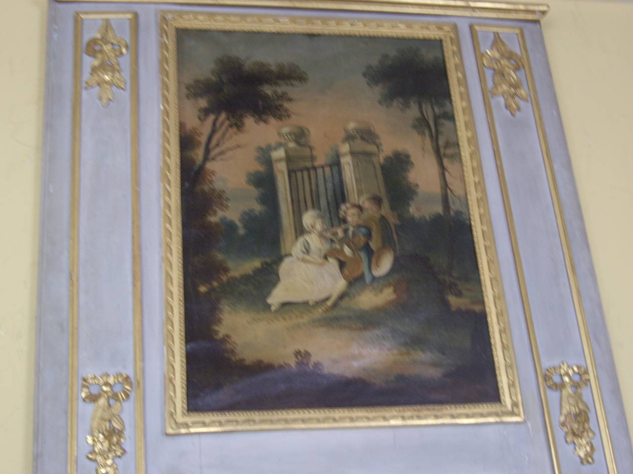 Early 19th Century Painted French Trumeau For Sale 1
