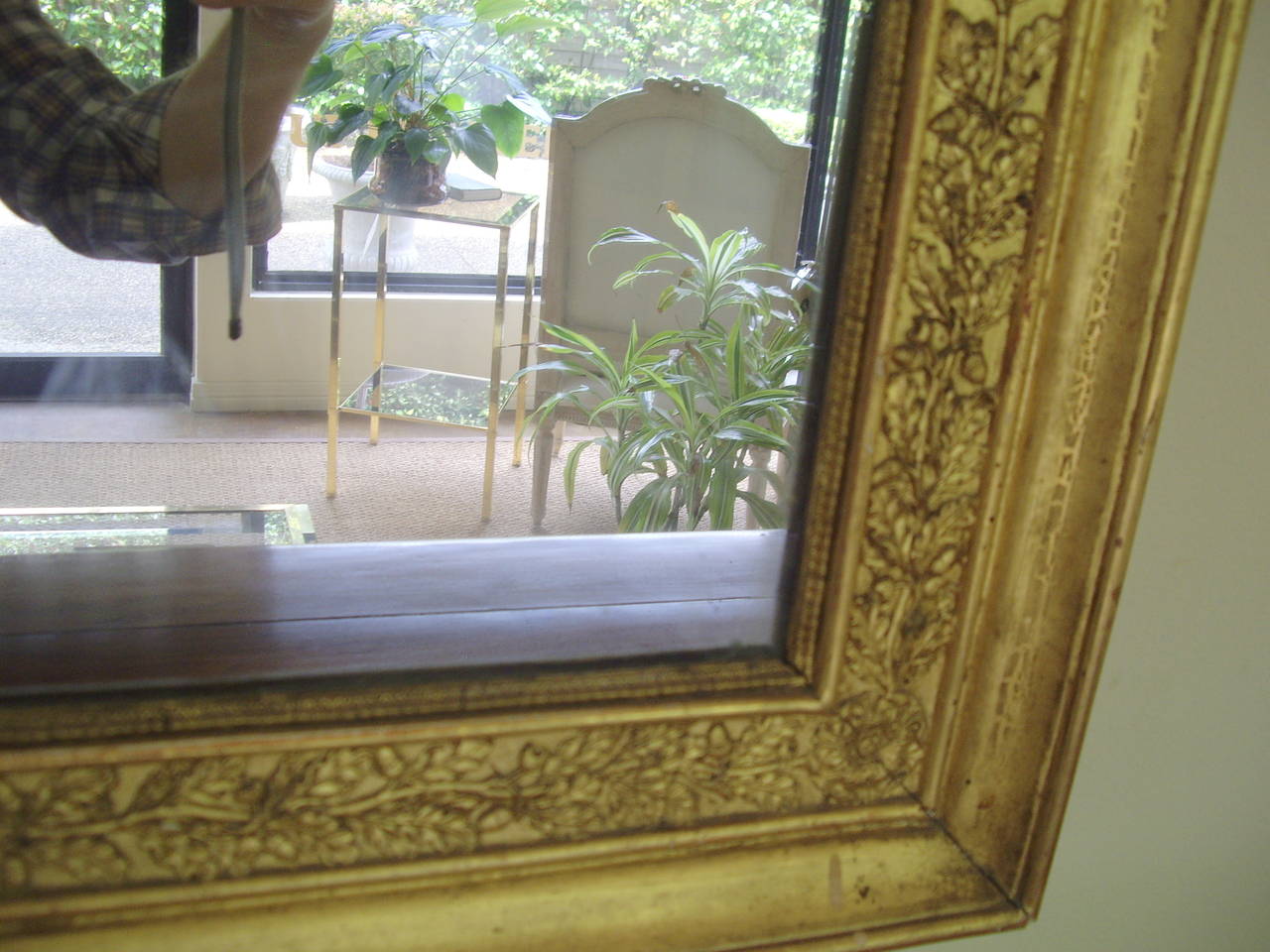 Gesso 19th Century French Gilt Mirror