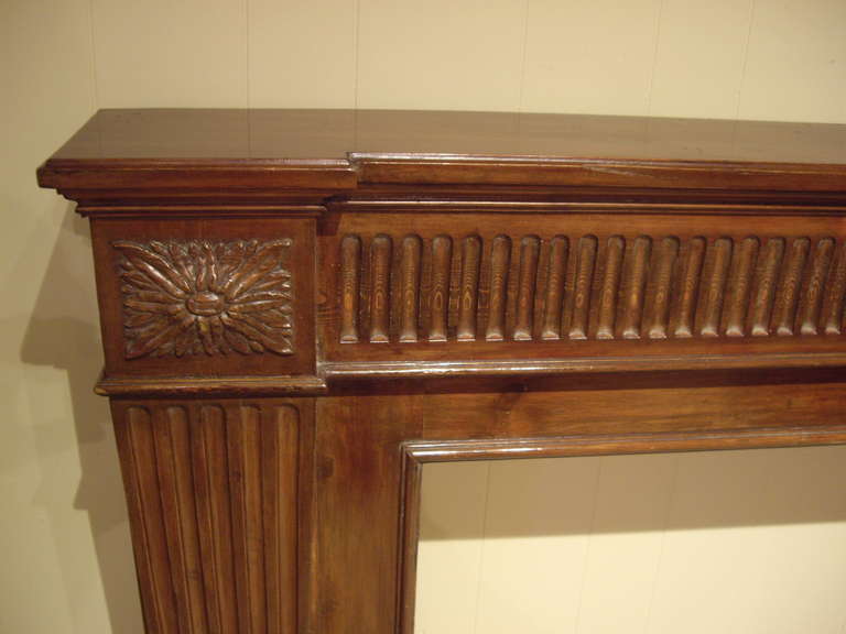French Carved Fruitwood Mantel In Good Condition For Sale In New Orleans, LA