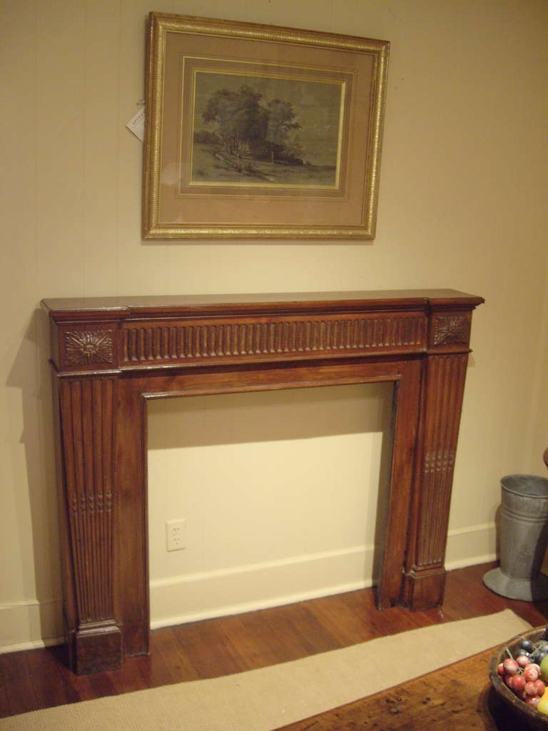 French Carved Fruitwood Mantel For Sale 2