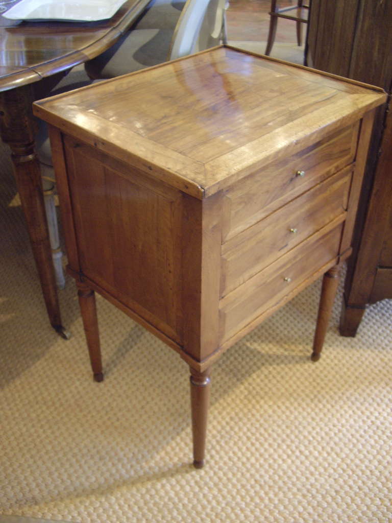 19th Century Louis XVI Inlaid Walnut Side Table