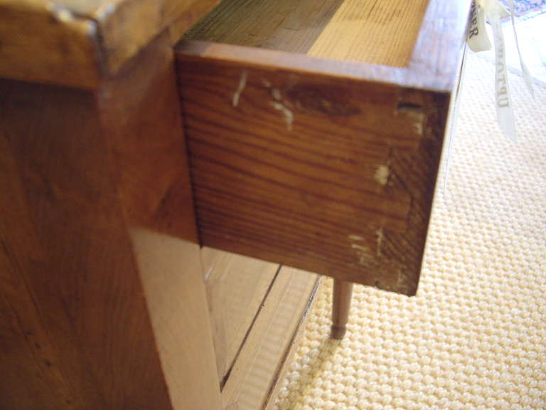 Brass Louis XVI Inlaid Walnut Side Table