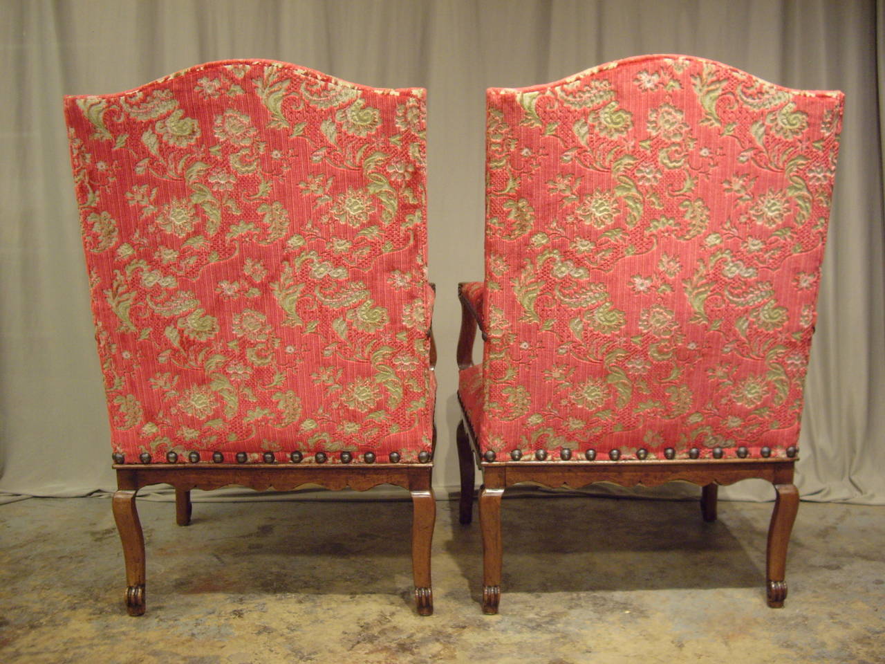 Louis XV Pair of Large Provincial Regence Armchairs For Sale