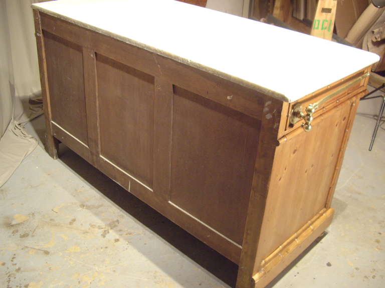 19th Century French Pine Bathroom Cabinet with Marble Top 6